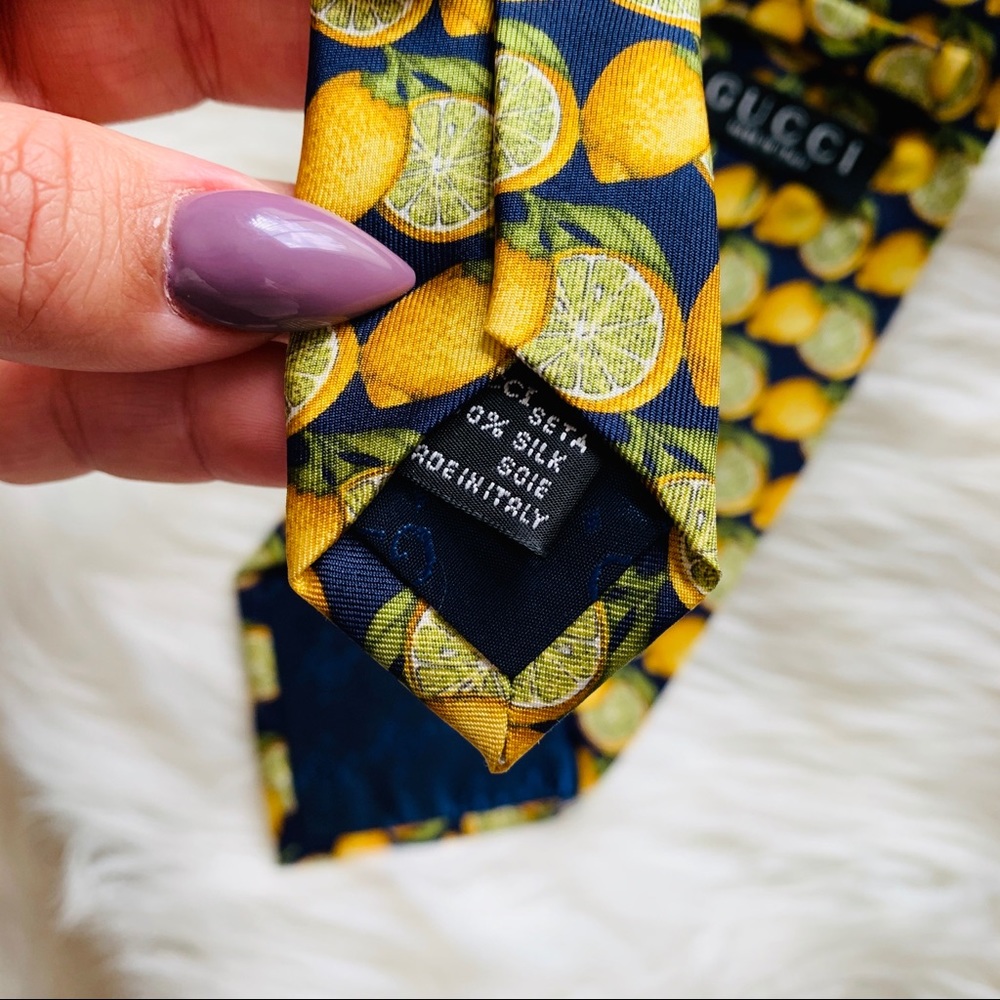 Gucci silk tie | Lemon print - Picture 3 of 6